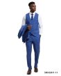 Stacy Adams Men's 3 Piece Windowpane Hybrid Suit - 8 Button Vest