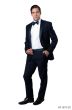 Bryan Michaels Men's 2pc Slim Fit Tuxedo - Satin Lapel with Trim