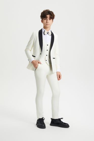 Stacy Adams Boy's 5 Piece Tuxedo in Solid Colors - Varied Bowties