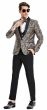 Tazio Men's 3 Piece Skinny Fit Suit - Gold Paisley