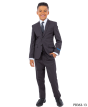 Perry Ellis Boy's 5 Piece Suit with Shirt & Tie - U Shaped Vest