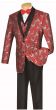Vinci Men's 3 Pc Fashion Elegance Suit - Flamingo Pattern