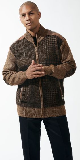 Silversilk Men's Sweater - Multi Patterned