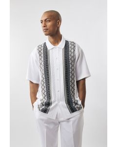 Silversilk Men's 2 Piece Short Sleeve Walking Suit - Knitted Pattern