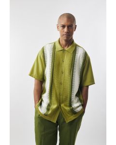 Silversilk Men's 2 Piece Short Sleeve Walking Suit - Notched Stripes