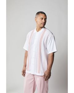 Silversilk Men's 2 Piece Short Sleeve Walking Suit - Fine Line Stripe