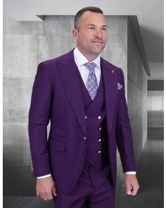Statement Men's 3 Piece 100% Wool Fashion Suit - Bold Colors