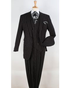Apollo King Men's 3pc Fashion Suit - Bold Pinstripe