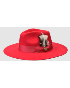 Bruno Capelo Men's 100% Australian Wool Fedora Hat - Wide Flat Brim