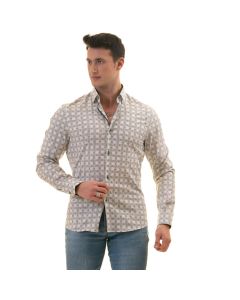 Gravity by Statement Men's Outlet Long Sleeve 100% Cotton Shirt - Stylish Patterns