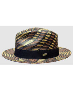 Bruno Capelo Men's Fedora Style Straw Hat - Striped Weave