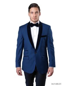 Tazio Men's Classic Fashion Sport Coat - Velvet Shawl Lapel