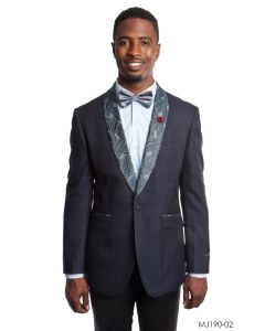 Tazio Men's Modern Fit Fashion Sport Coat - Fashion Exotic Lapel