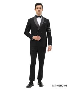 Bryan Michaels Men's 2 Piece Double Breasted Tuxedo - Unique Arm Band