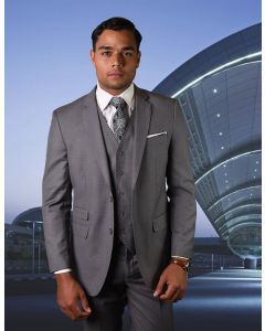 Statement Men's 3 Piece 100% Wool Suit - Tailored Fit