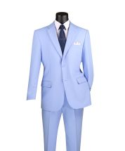 Vinci Men's 2 Piece Poplin Discount Suit - Big and Tall Sizes
