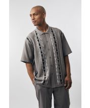 Silversilk Men's 2 Piece Short Sleeve Walking Suit - Triangle Stripe