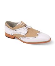 Giovanni Men's Leather Dress Shoe - Fabric Accent 