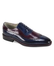 Giovanni Men's Leather Dress Shoe - Wingtip with Perforations
