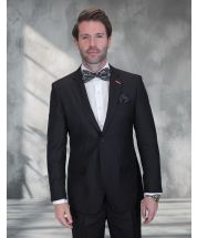 Statement Men's 2 Piece 100% Wool Modern Fit Suit - Subtle Texture