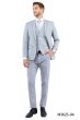 Zegarie Men's 3 Piece Slim Fit Suit - Solid Colors