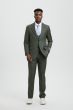 Stacy Adams Men's 3 Piece Executive Slim Suit - Textured Solid