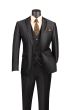 Vinci Men's 3 Piece Slim Fit Suit - Sleek Sharkskin