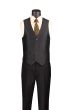 Vinci Men's 3 Piece Slim Fit Suit - Sleek Sharkskin