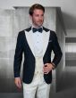 Statement Men's 3 Piece Wool Tuxedo - Two Tone Lapel