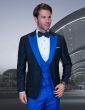 Statement Men's 3 Piece Wool Tuxedo - Two Tone Lapel
