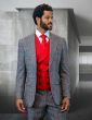 Statement Men's Outlet 100% Wool 3 Piece Suit - Bold Color