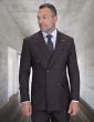 Statement Men's 2 Piece 100% Wool Double Breasted Suit - Micro Windowpane