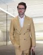 Statement Men's 100% Wool 2 Piece Double Breasted Suit - Subtle Windowpane