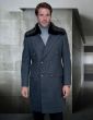 Statement Men's 3/4 Length 100% Wool Top Coat - Double Breasted