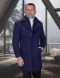 Statement Men's 3/4 Length 100% Wool Top Coat - Unique Zipper