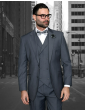 Statement Men's 3 Piece 100% Wool Suit - Solid Color 